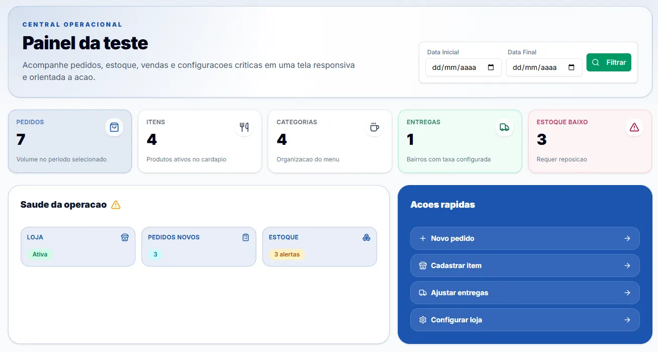 SaaS delivery e controle de estoque